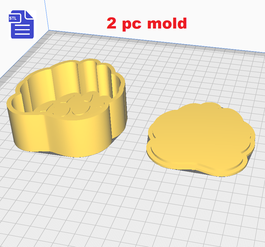 1pc + 2pc + 3pc Bear Paw Bath Bomb Mold STL File