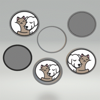 1pc + 2pc + 3pc Sleeping curled dog & cat Bath Bomb mold STL File