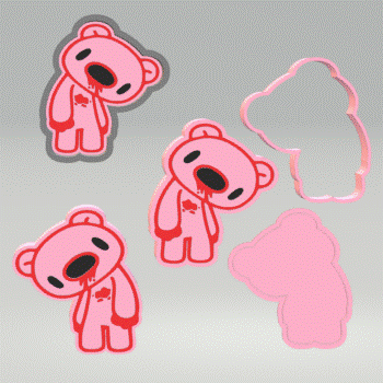 1pc & 3pc Gloomy Bear Bath Bomb Mold STL File