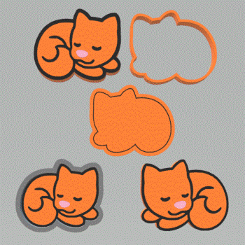 1pc & 3pc Sleeping Shiba Inu Dog Bath Bomb Mold STL File