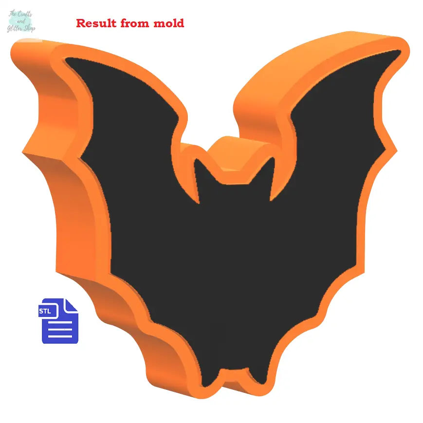 1pc Bat Bath Bomb Mold STL File - for 3D printing - FILE ONLY - The Crafts and Glitter Shop