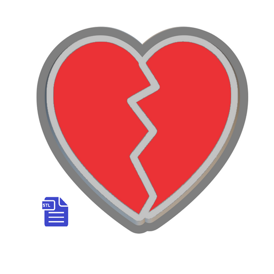 1pc Broken Heart Bath Bomb Mold STL File