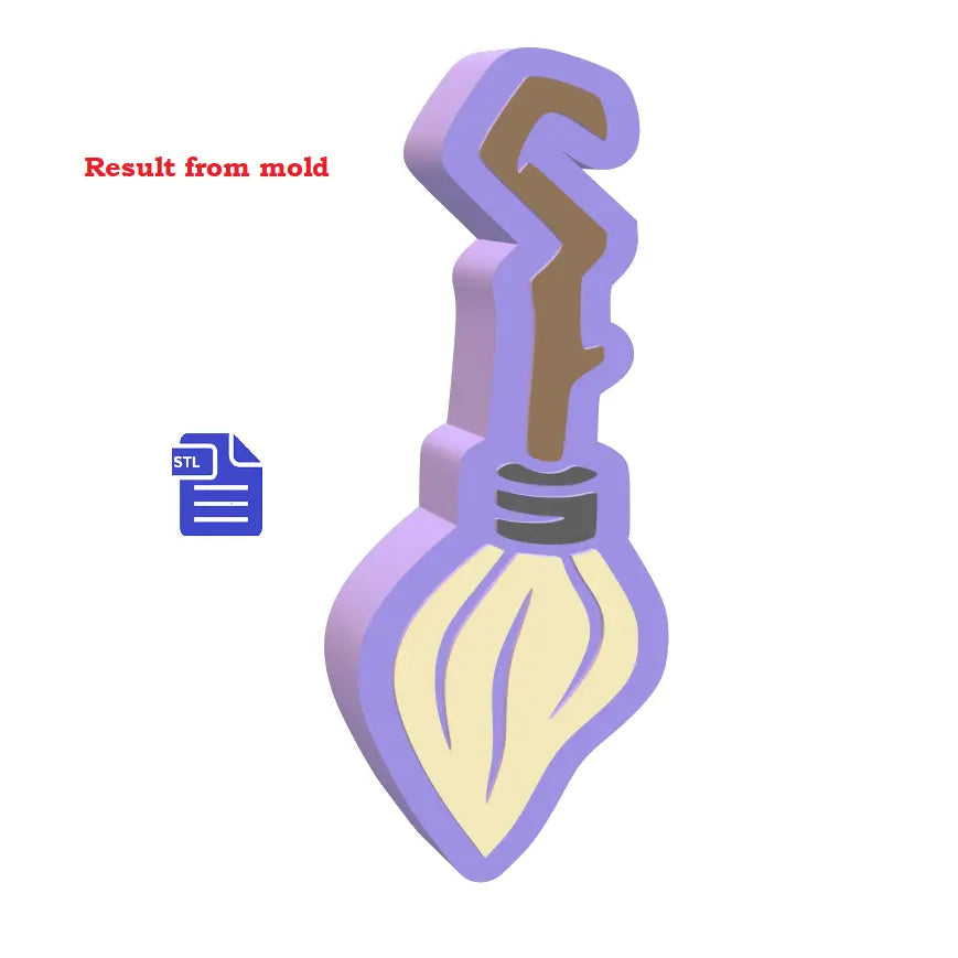 1pc Broom Bath Bomb Mold STL File - model for 3D printing - FILE ONLY to print your own mold for bath bombs solid shampoo shower steamers - The Crafts and Glitter Shop