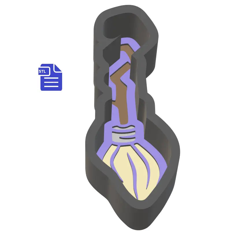 1pc Broom Bath Bomb Mold STL File - model for 3D printing - FILE ONLY to print your own mold for bath bombs solid shampoo shower steamers - The Crafts and Glitter Shop