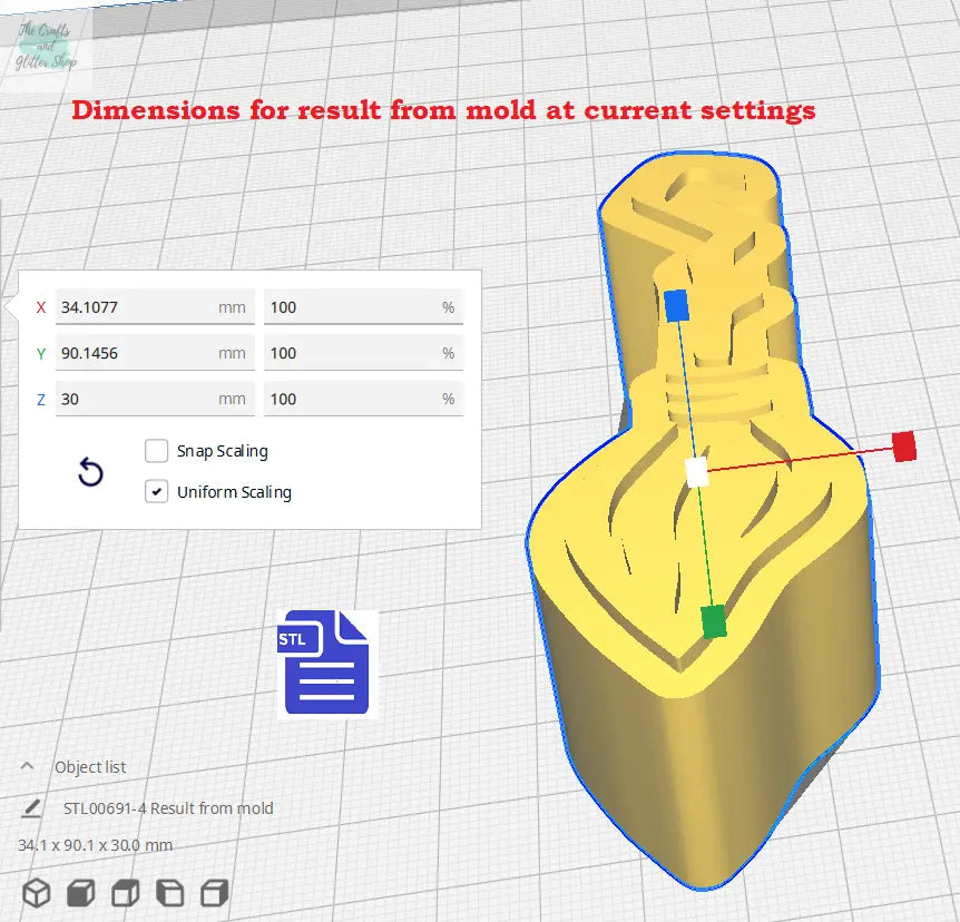 1pc Broom Bath Bomb Mold STL File - model for 3D printing - FILE ONLY to print your own mold for bath bombs solid shampoo shower steamers - The Crafts and Glitter Shop