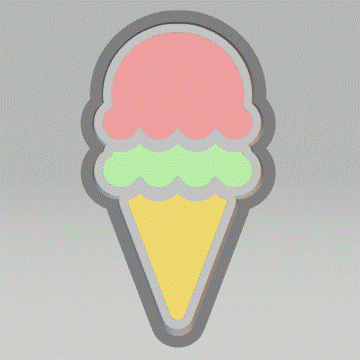 1pc Double Scoop Ice Cream Cone Bath Bomb Mold STL File