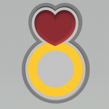 1pc Engagement Ring Bath Bomb Mold STL File