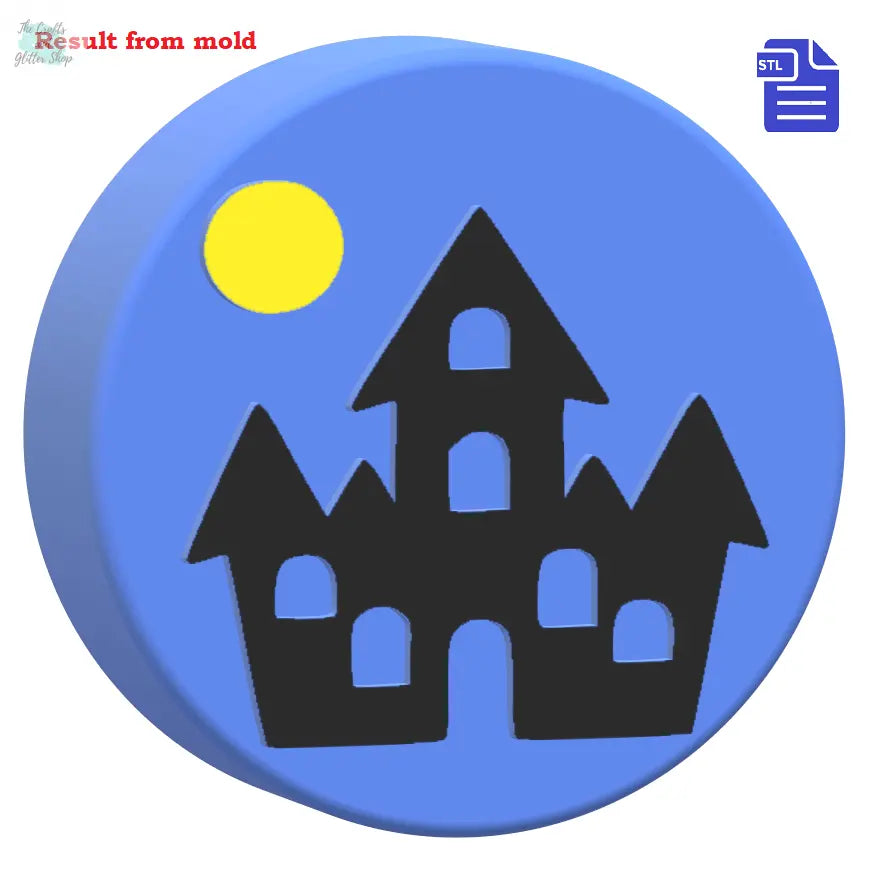 1pc Haunted House Bath Bomb Mold STL File - for 3D printing - FILE ONLY - The Crafts and Glitter Shop