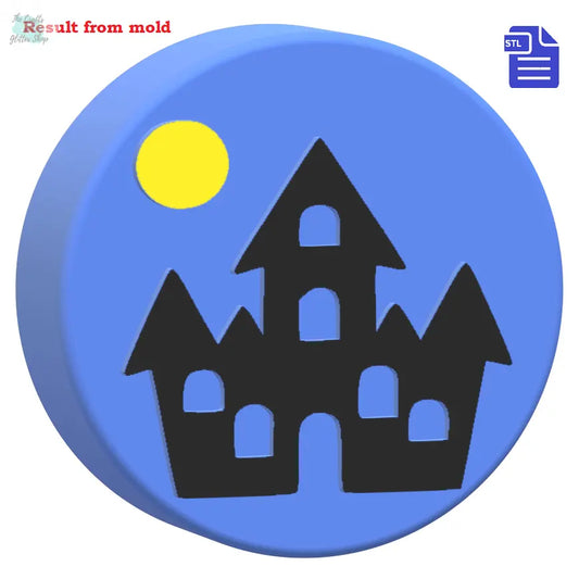 1pc Haunted House Bath Bomb Mold STL File - for 3D printing - FILE ONLY - The Crafts and Glitter Shop