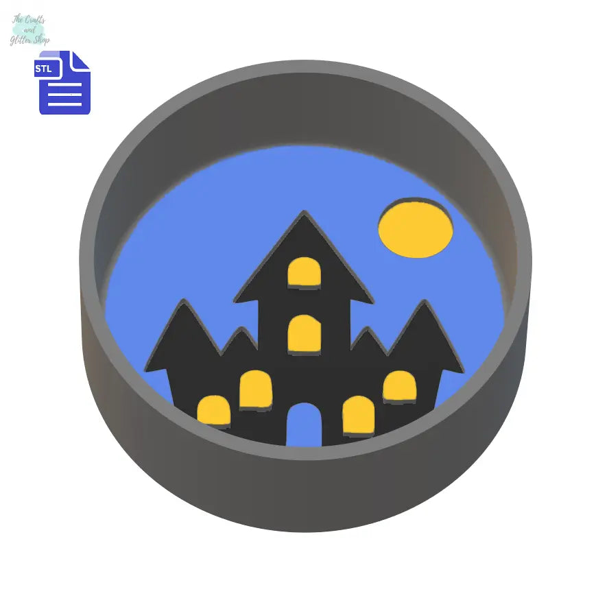 1pc Haunted House Bath Bomb Mold STL File - for 3D printing - FILE ONLY - The Crafts and Glitter Shop