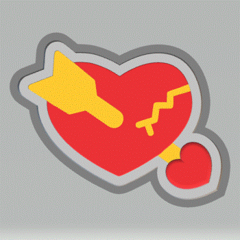 1pc Heart with Arrow Bath Bomb Mold STL File