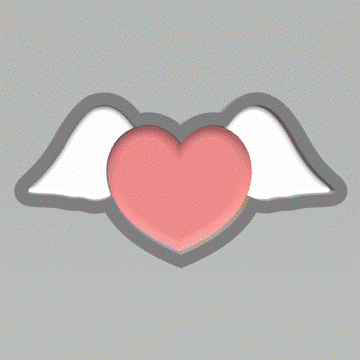1pc Heart with Wings Bath Bomb Mold STL File