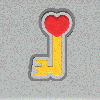 1pc Key to my Heart Bath Bomb Mold STL File