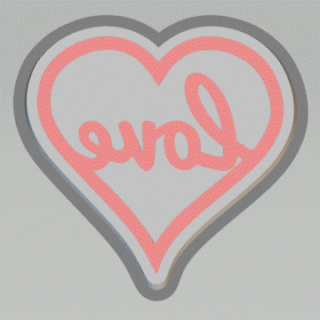 1pc Love Heart Bath Bomb Mold STL File