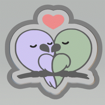 1pc Lovebirds Bath Bomb Mold STL File