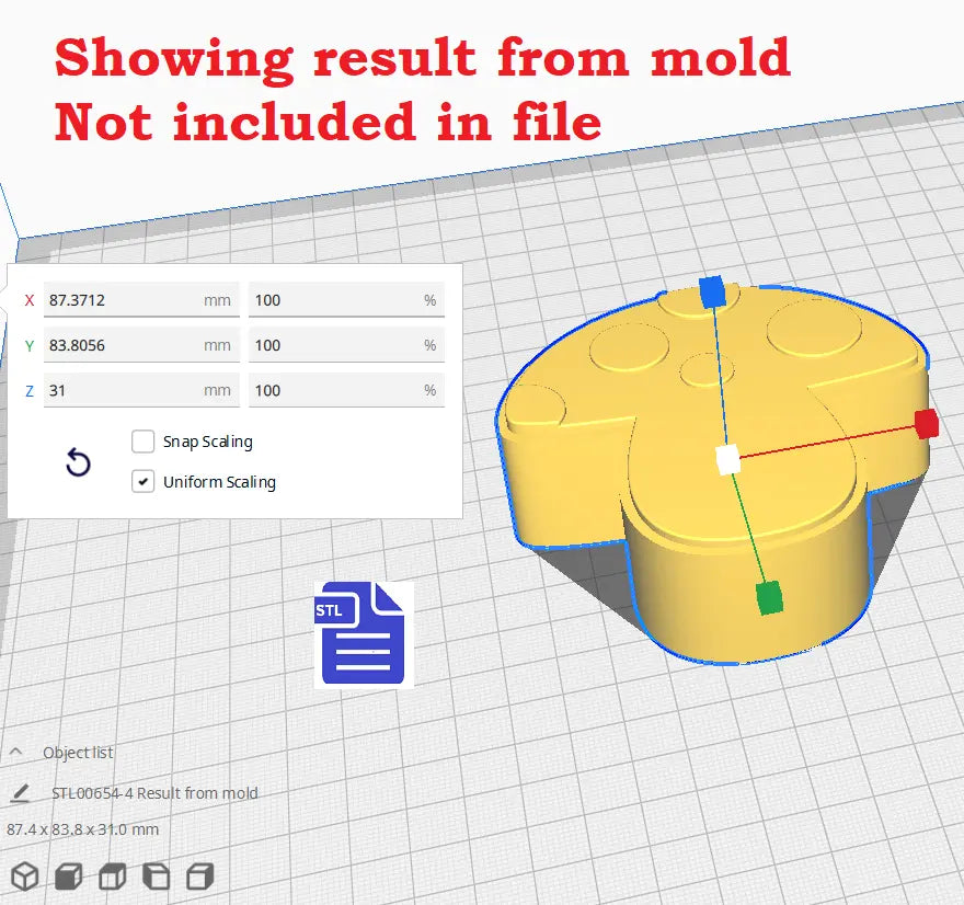 1pc Mushroom Bath Bomb Mold STL File - for 3D printing - FILE ONLY - The Crafts and Glitter Shop