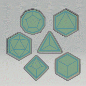 1pc Polyhedral Dice Bath Bomb Mold STL File
