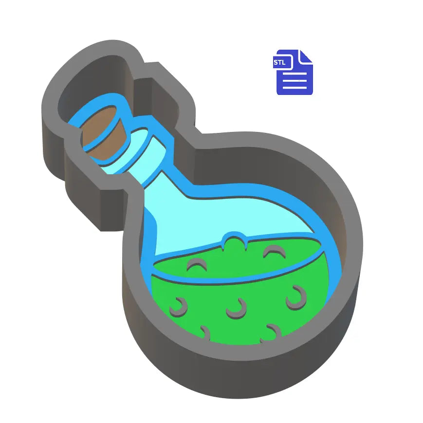 1pc Potion Bath Bomb Mold STL File - for 3D printing - FILE ONLY - 1 piece Potion Jar Mould for bath bombs solid shampoo bubble bar fizzers - The Crafts and Glitter Shop