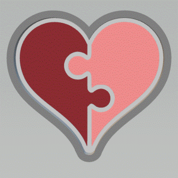 1pc Puzzle Heart Bath Bomb Mold STL File