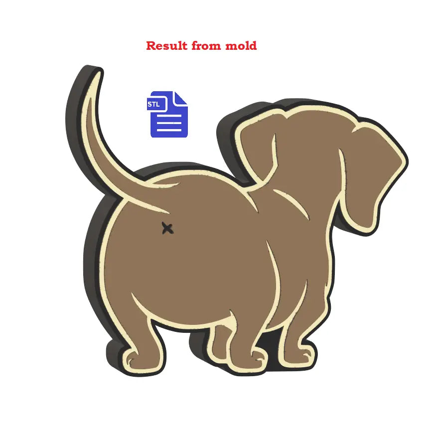 1pc Sausage Dog Bath Bomb Mold STL File - for 3D printing - FILE ONLY to print your own mold for bath bombs solid shampoo shower steamers - The Crafts and Glitter Shop