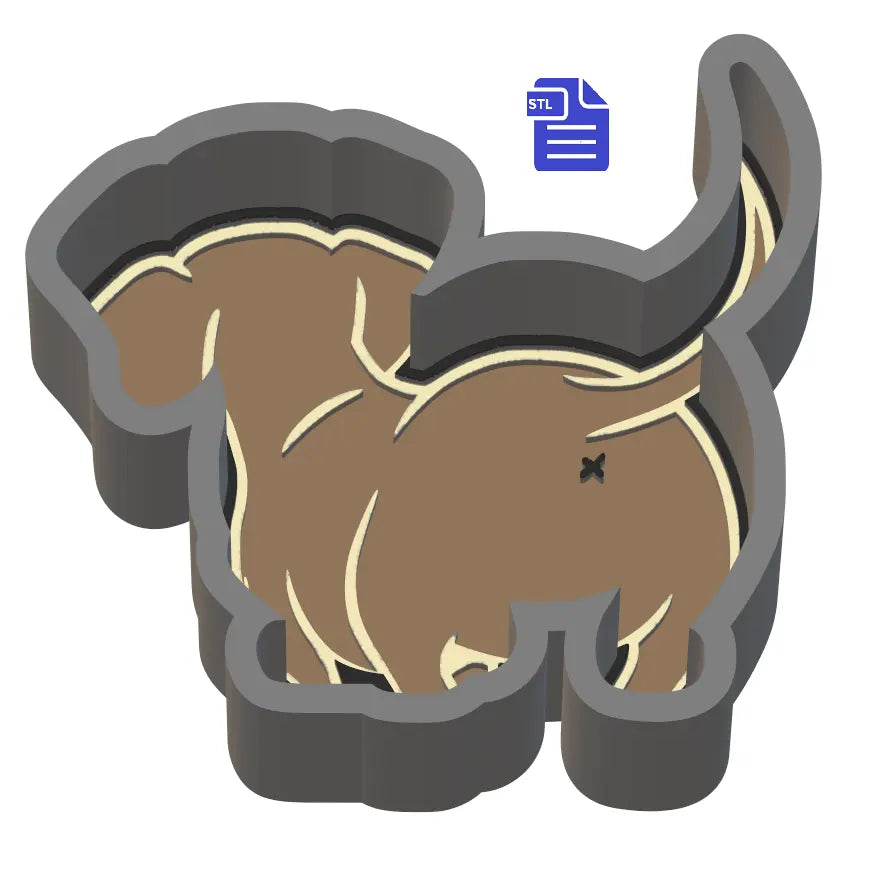 1pc Sausage Dog Bath Bomb Mold STL File - for 3D printing - FILE ONLY to print your own mold for bath bombs solid shampoo shower steamers - The Crafts and Glitter Shop