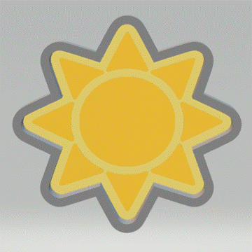 1pc Sun Bath Bomb Mold STL File