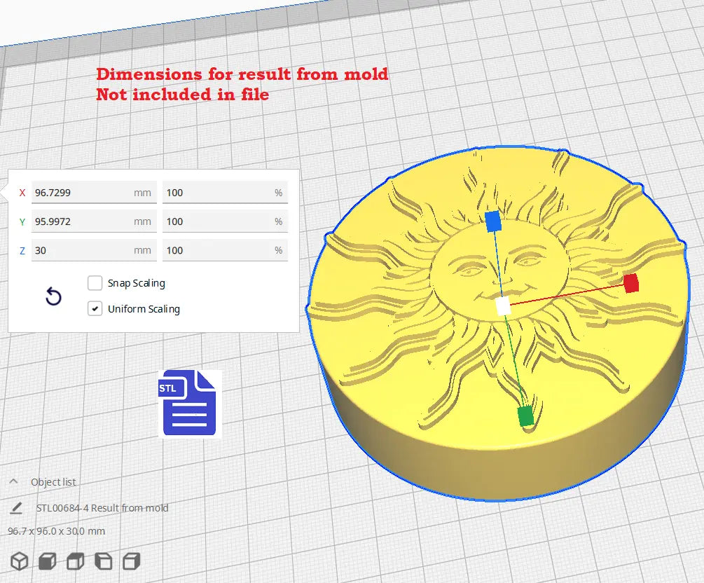 1pc Sun Bath Bomb Mold STL File - for 3D printing - FILE ONLY - 1 piece Boho sun mold for bath bombs solid shampoo shower steamer bath fizzy - The Crafts and Glitter Shop