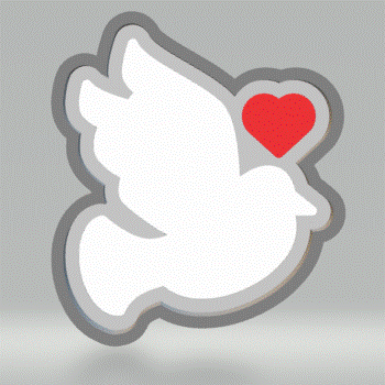 1pc Valentine Dove Bath Bomb Mold STL File