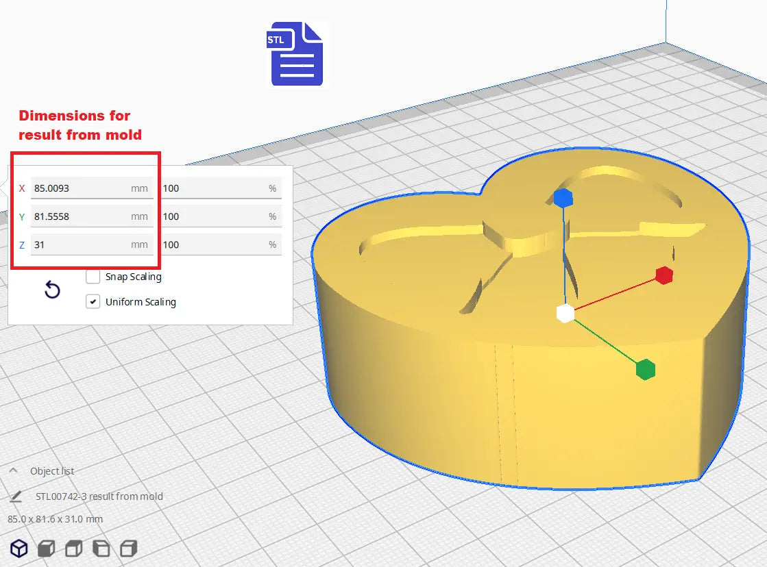 1pc + 2pc Heart Gift Box Bath Bomb Mold STL File - for 3D printing - FILE ONLY - mold for bath bombs shower steamer bars - The Crafts and Glitter Shop