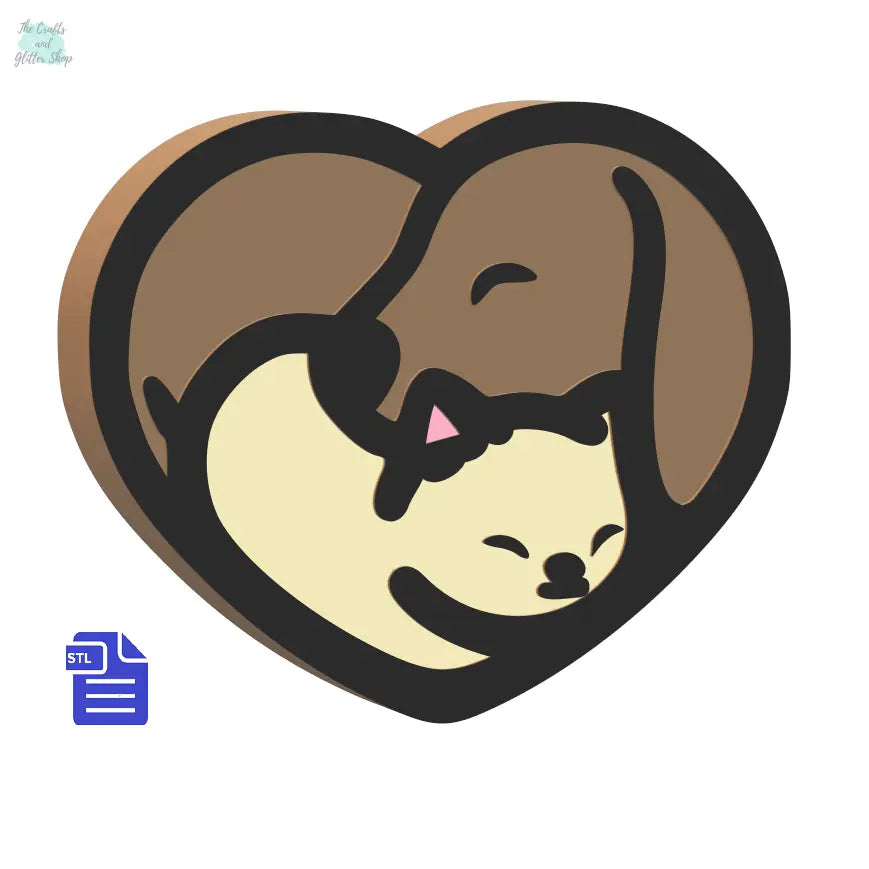 1pc + 2pc + 3pc Dog & Cat Heart Bath Bomb Mold STL File - for 3D printing - FILE ONLY - mold for bath bombs solid shampoo shower steamer bar - The Crafts and Glitter Shop