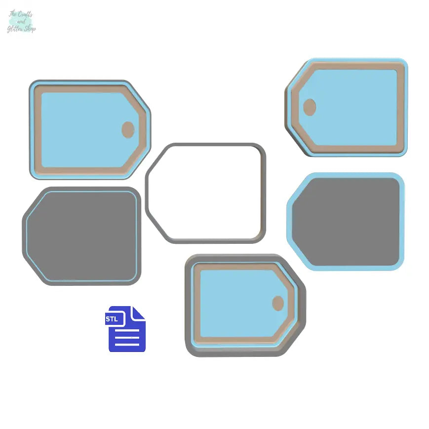 1pc + 2pc + 3pc Gift Tag Bath Bomb Mold STL File - for 3D printing - FILE ONLY - mold for bath bombs shower steamers solid shampoo bars - The Crafts and Glitter Shop