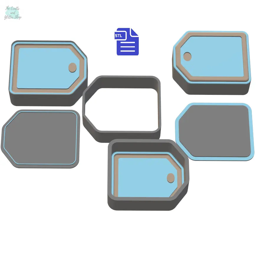 1pc + 2pc + 3pc Gift Tag Bath Bomb Mold STL File - for 3D printing - FILE ONLY - mold for bath bombs shower steamers solid shampoo bars - The Crafts and Glitter Shop