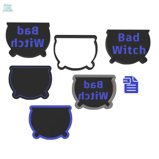 1pc + 2pc +3pc Bad Witch Bath Bomb Mold STL File - for 3D printing - FILE ONLY - mold for bath bombs shower steamers solid shampoo bars - The Crafts and Glitter Shop