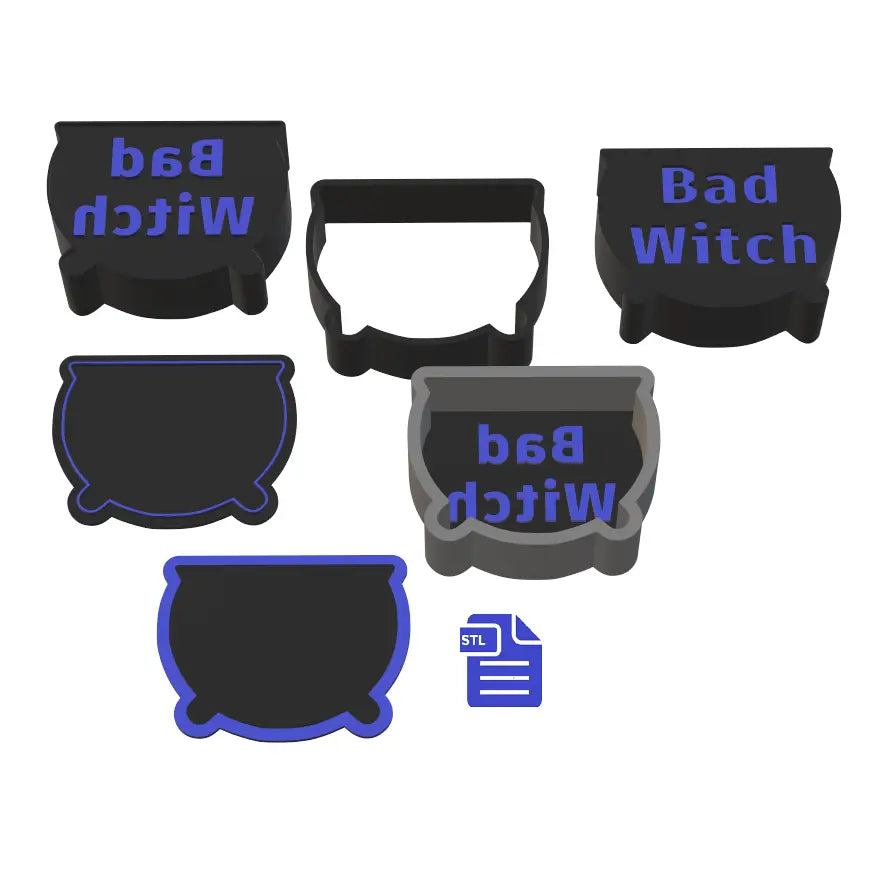 1pc + 2pc +3pc Bad Witch Bath Bomb Mold STL File - for 3D printing - FILE ONLY - mold for bath bombs shower steamers solid shampoo bars - The Crafts and Glitter Shop