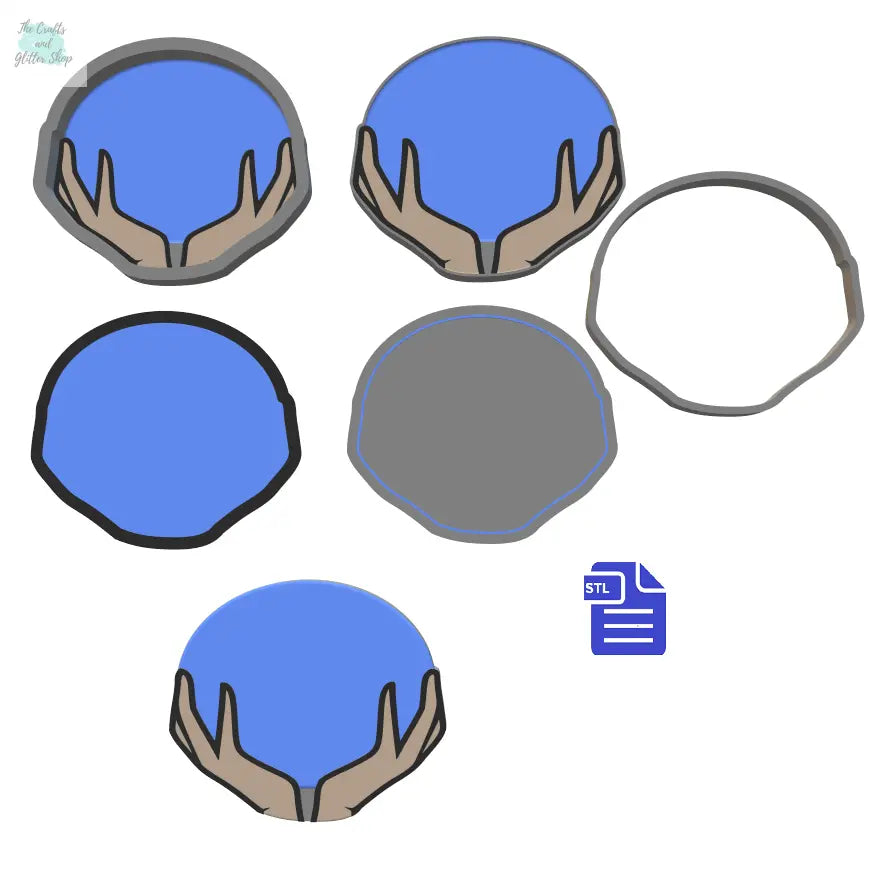 1pc + 2pc +3pc Crystal Ball in Hands Bath Bomb Mold STL File - for 3D printing - FILE ONLY - The Crafts and Glitter Shop