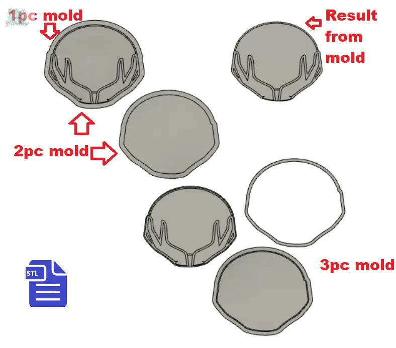 1pc + 2pc +3pc Crystal Ball in Hands Bath Bomb Mold STL File - for 3D printing - FILE ONLY - The Crafts and Glitter Shop