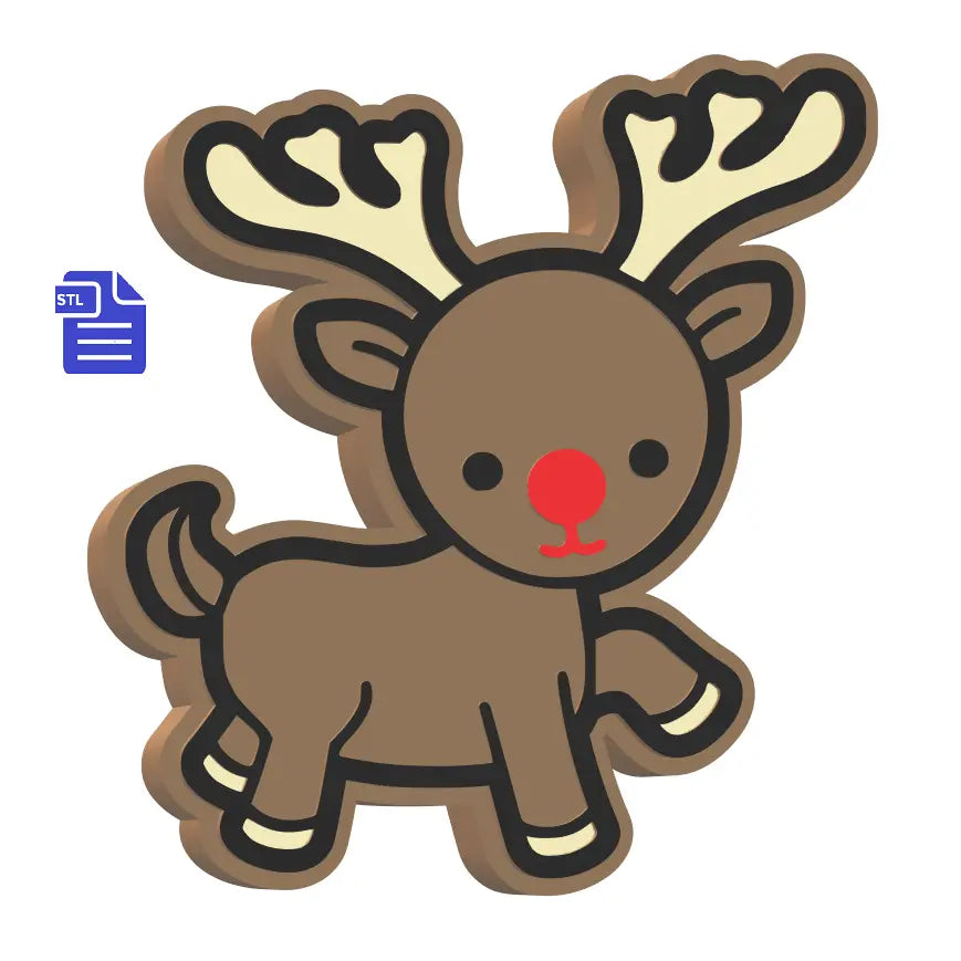 1pc & 3pc Reindeer Bath Bomb Mold STL File - for 3D printing - FILE ONLY - mold for bath bombs solid shampoo shower steamers - The Crafts and Glitter Shop