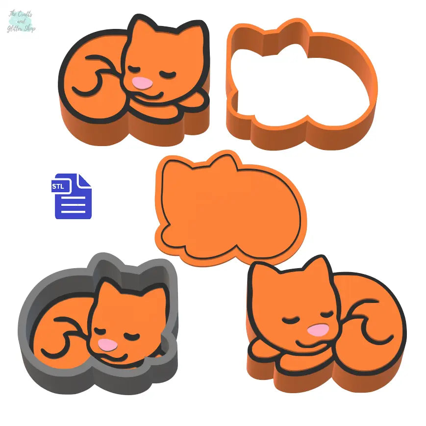 1pc & 3pc Sleeping Shiba Inu Dog Bath Bomb Mold STL File - for 3D printing - FILE ONLY - mold for bath bombs shower steamers solid shampoo bars - The Crafts and Glitter Shop