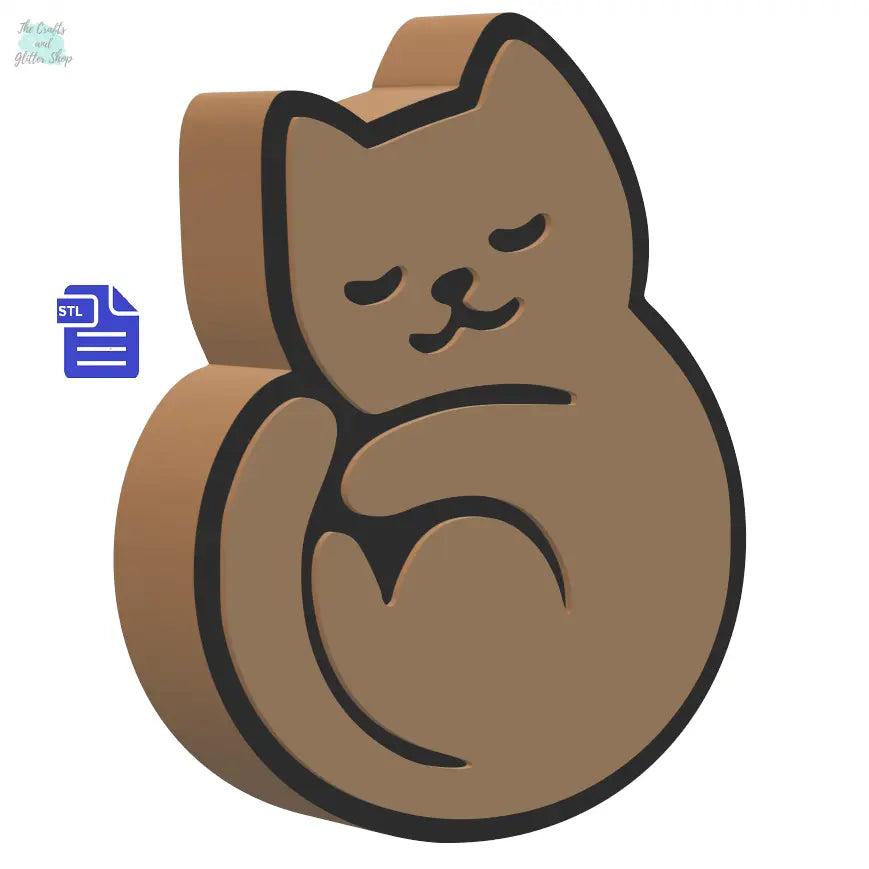 1pc & 3pc Sleepy Cat Bath Bomb Mold STL File - for 3D printing - FILE ONLY - The Crafts and Glitter Shop