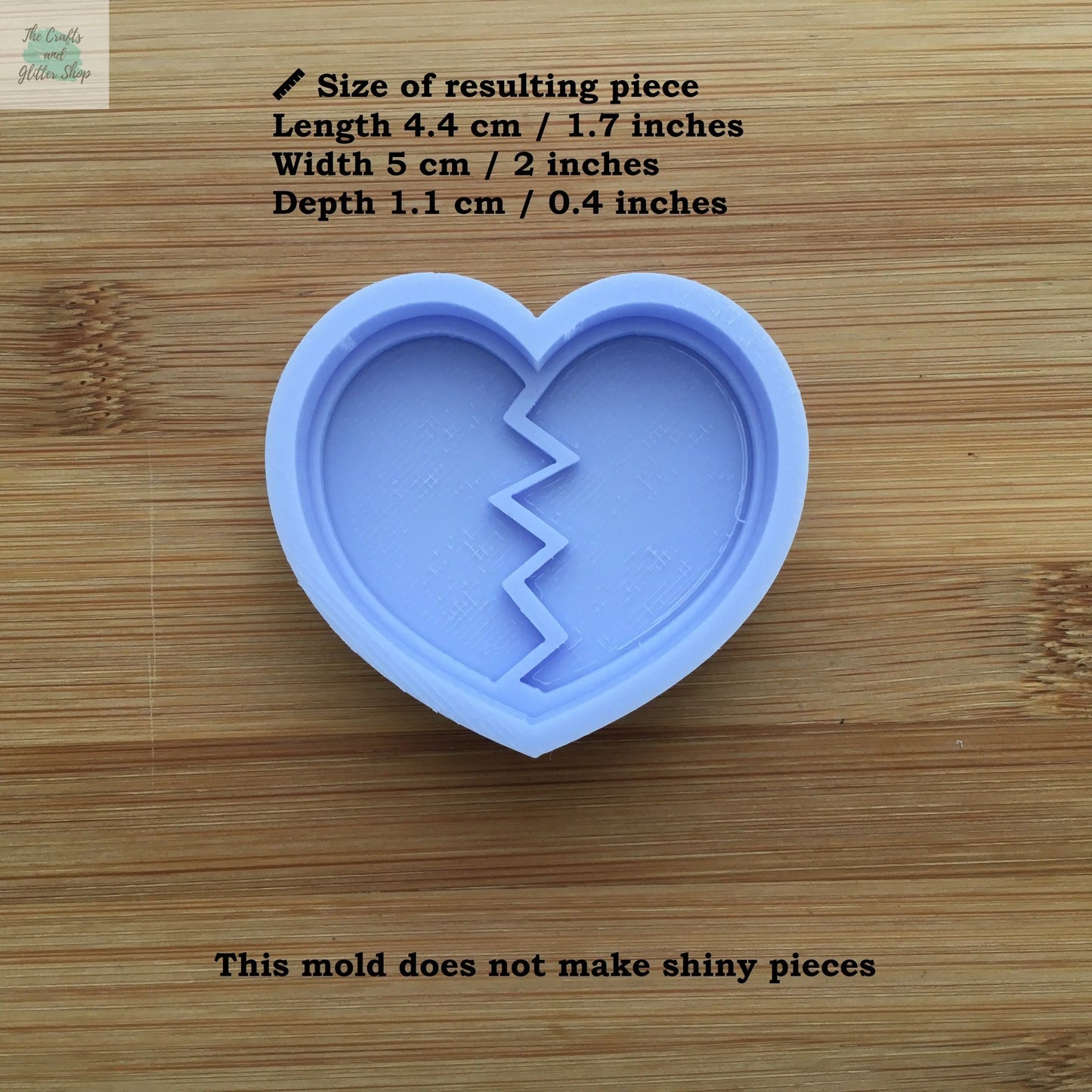 2" Broken Heart Silicone Mold