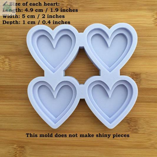 2" Hearts Silicone Mold