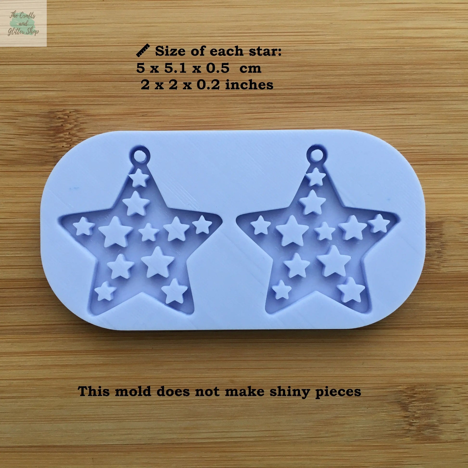2 inch Star with hoop Silicone Mold - The Crafts and Glitter Shop