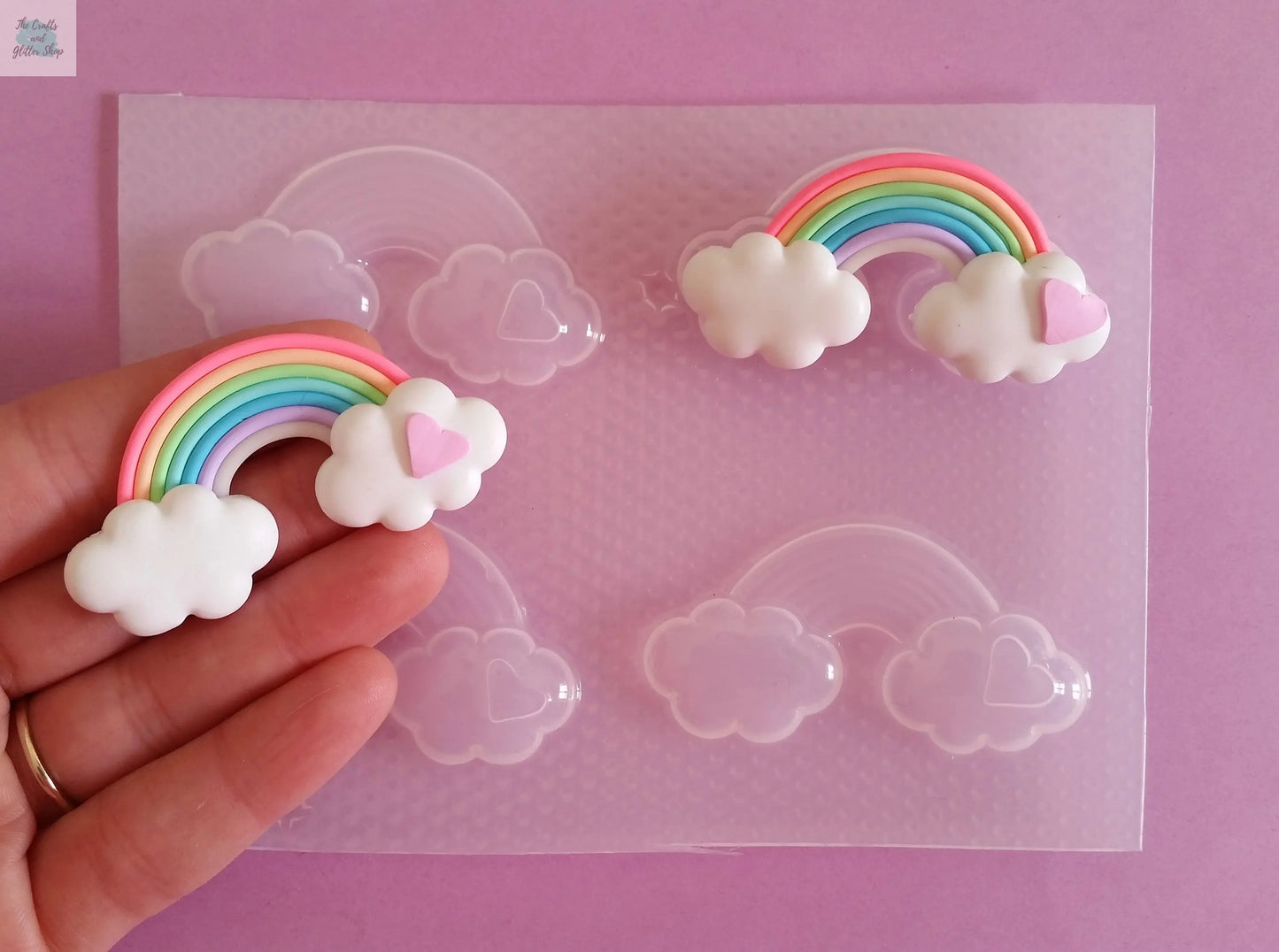 2.1" Rainbow Clouds Plastic Mold The Crafts and Glitter Shop