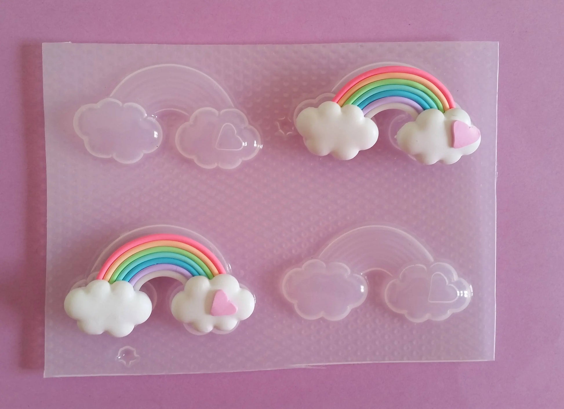 2.1" Rainbow Clouds Plastic Mold The Crafts and Glitter Shop
