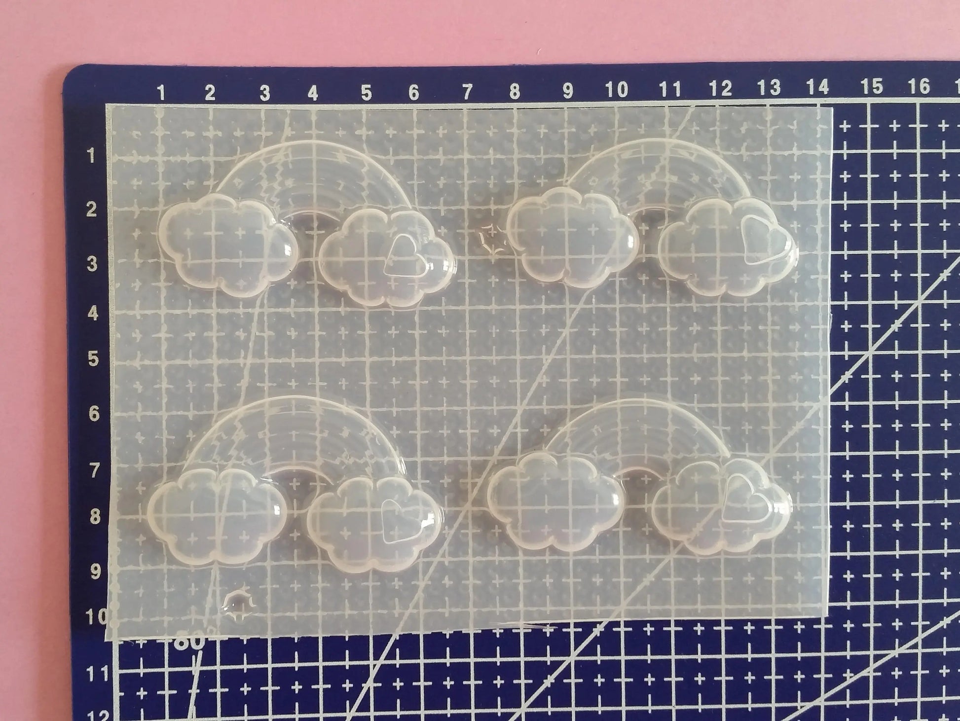 2.1" Rainbow Clouds Plastic Mold The Crafts and Glitter Shop