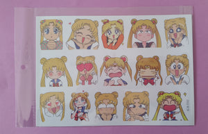 Kawaii Sailor Moon Stickers - 1 sheet