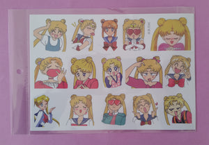 Kawaii Sailor Moon Stickers - 1 sheet