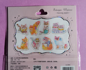 Cats Sticker Flakes Pack - 48 pieces