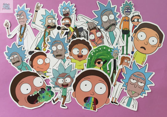 25 pcs Ricky & Morty Sticker Flakes The Crafts and Glitter Shop