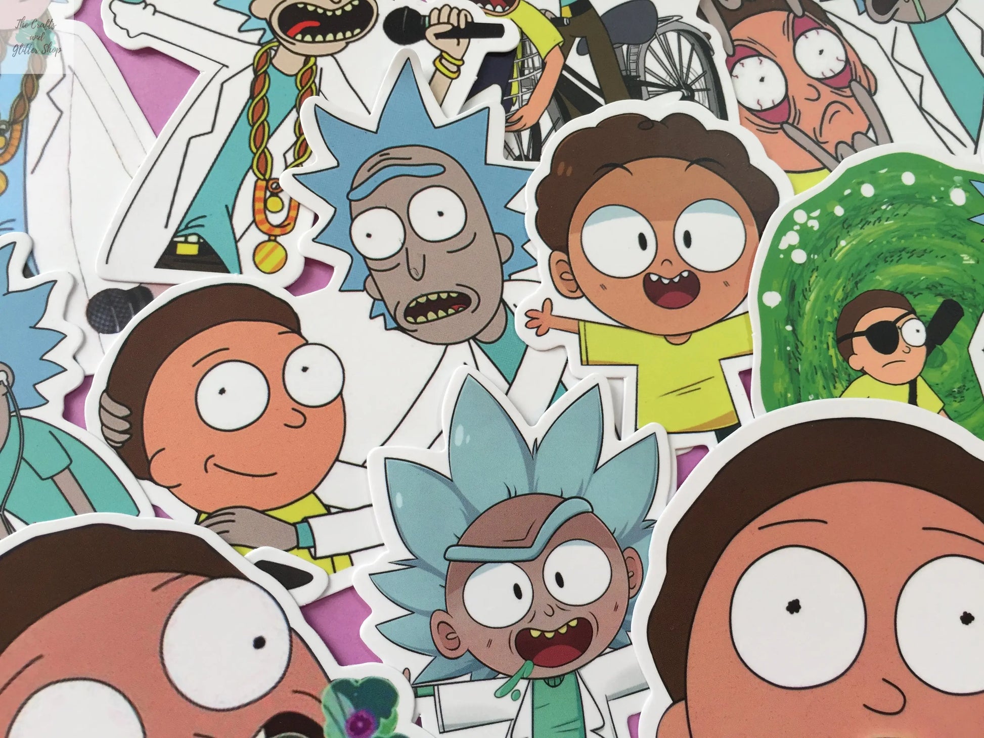 25 pcs Ricky & Morty Sticker Flakes The Crafts and Glitter Shop